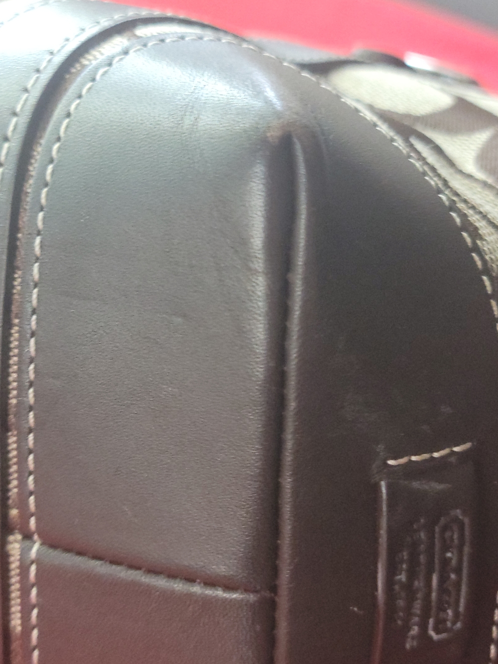 Coach Signature Pattern Brown Mini Tote with Dark Trim. No. H2J-6043 - Picture 7 of 12